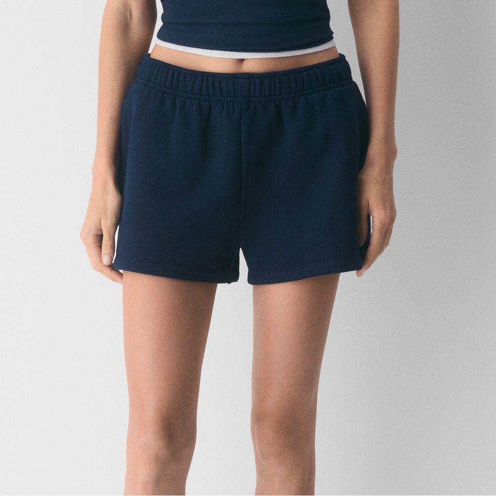 Aritzia TNA AiryAF Navy Blue Fleece Shorts
